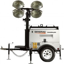 Generac MLT4080KV-STD - 8kW Towable Diesel Vertical Mast Light Tower w/ Kubota Engine & Electric Winch