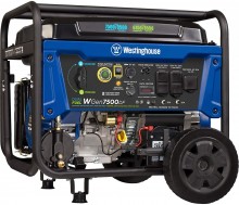 Westinghouse WGen7500DF - 7500 Watt Electric Start Dual Fuel Portable Generator w/ GFCI Protection & Wireless Remote Start (CARB)